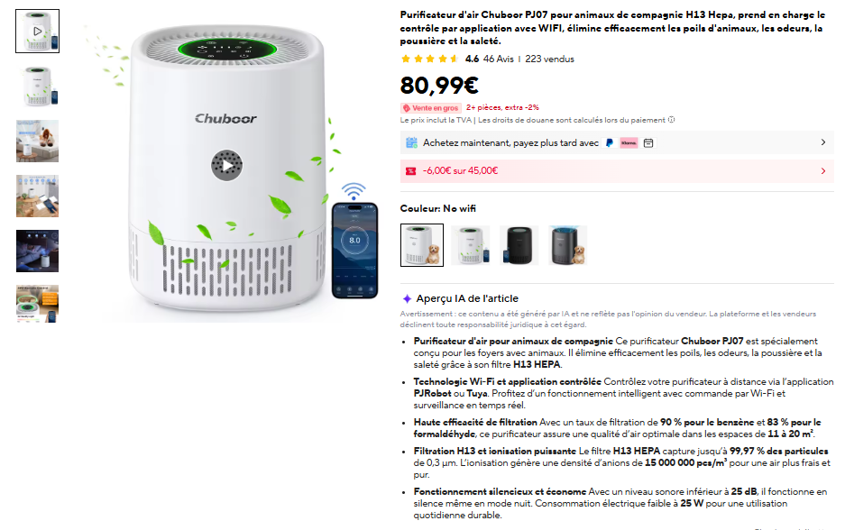 Purificateur d'air mini